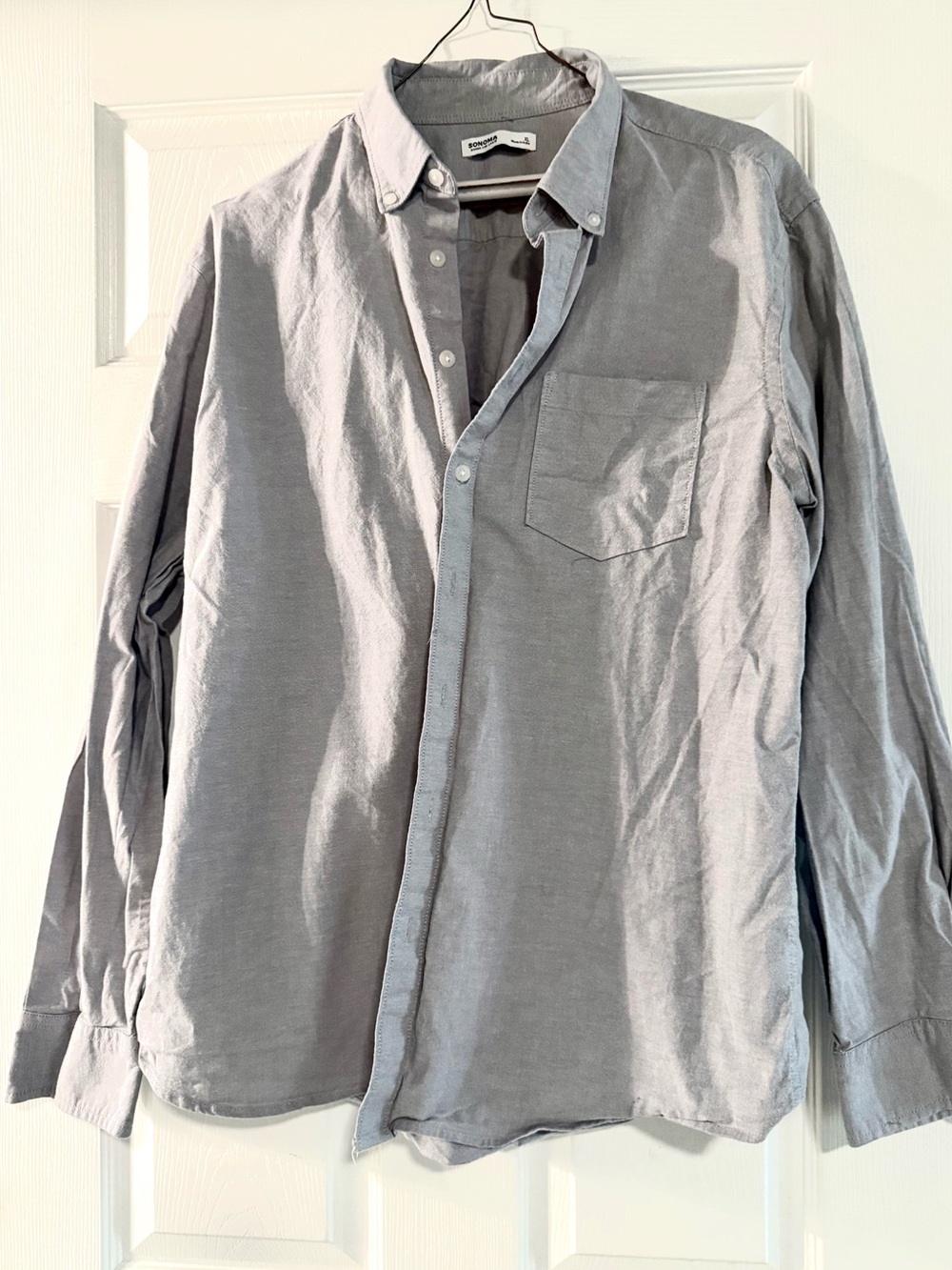 Sonoma Men's Light Gray Button-Down Shirt